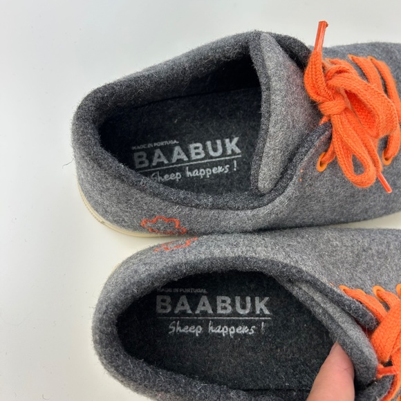 Baabuk merino wool sneakers men size EU 45 US 11.5 gray orange laces - Picture 8 of 10